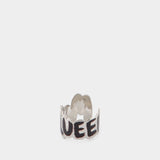 Bague Graffiti en Laiton Noir / Transparent