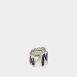 Bague Graffiti en Laiton Noir / Transparent