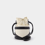 Sac Soft Curve en Cuir Beige et Noir