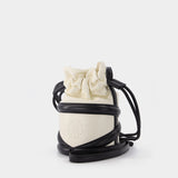 Sac Soft Curve en Cuir Beige et Noir