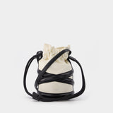 Sac Soft Curve en Cuir Beige et Noir