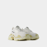 Sneakers Triple S - Balenciaga - Cuir Végétal - Blanc