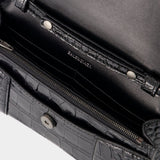 Wallet on chain Hourglass - Balenciaga - Cuir - Noir