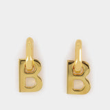 Boucles d'Oreilles en Aluminium et Laiton Doré