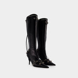 Bottes Cagole H90 - Balenciaga - Cuir - Noir