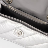 Sac Crush Avec Chaîne en Cuir Métalissé Argent