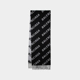 Écharpe en Laine Noire / Blanche