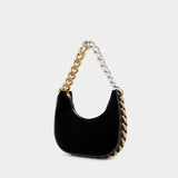 Sac Hobo Crystal Chain en Cuir Noir