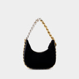 Sac Hobo Crystal Chain en Cuir Noir