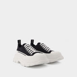 Baskets Tread Slick en Toile Noire & Blanche