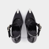 Escarpins Boxcar en Cuir Noir / Argent