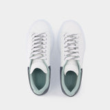 Baskets Oversize en Cuir Blanc & Argent