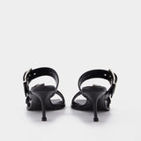 Escarpins en Cuir Noir/Argent