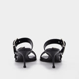 Escarpins en Cuir Noir/Argent