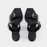 Escarpins en Cuir Noir/Argent