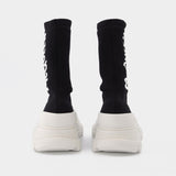 Baskets Tread Slick en Toile Noire & Blanche