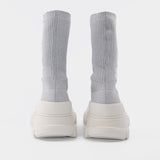 Baskets Tread Slick en Toile Argent & Blanche