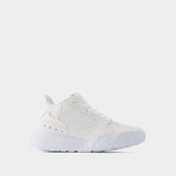 Baskets New Court en Cuir Blanc & Argent