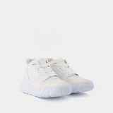 Baskets New Court en Cuir Blanc & Argent