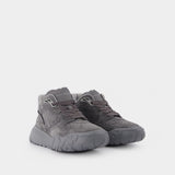Baskets Montantes en Cuir Gris