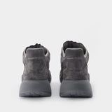 Baskets Montantes en Cuir Gris