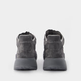 Baskets Montantes en Cuir Gris