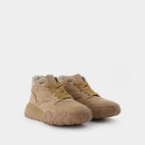 Baskets Montantes en Cuir Beige
