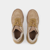 Baskets Montantes en Cuir Beige