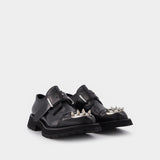 Mocassins Studs en Cuir Noir