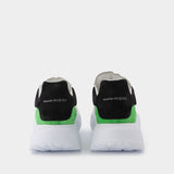 Baskets New Court en Cuir Blanc/Noir/Vert