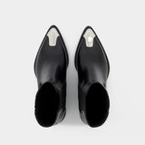 Bottines Boxcar en Cuir Noir/Argent