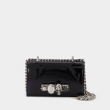 Sac Jewelled Satchel Mini en Cuir Verni Noir