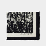 Écharpe Fo Stamp Biker - Alexander Mcqueen - Laine - Ivoire/Noir
