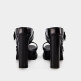Sandales Leath S.Leath - ALexander Mcqueen - Cuir - Noir/Argenté