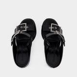Sandales Leath S.Leath - ALexander Mcqueen - Cuir - Noir/Argenté