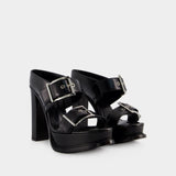 Sandales Leath S.Leath - ALexander Mcqueen - Cuir - Noir/Argenté
