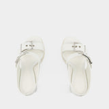Sandales Leath S.Leath - Alexander Mcqueen - Cuir - Ivoire/Argenté