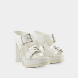 Sandales Leath S.Leath - Alexander Mcqueen - Cuir - Ivoire/Argenté