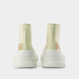 Bottines Tread Slick - Alexander Mcqueen - Cuir - Blanc/Jaune