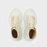 Bottines Tread Slick - Alexander Mcqueen - Cuir - Blanc/Jaune
