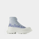 Bottines Tread Slick - Alexander Mcqueen - Cuir - Blanc/Bleu