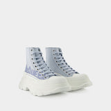 Bottines Tread Slick - Alexander Mcqueen - Cuir - Blanc/Bleu