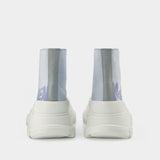 Bottines Tread Slick - Alexander Mcqueen - Cuir - Blanc/Bleu