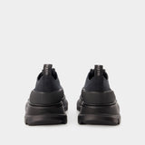 Sneakers Tread Slick - Alexander Mcqueen - Toile - Noir/Argenté