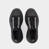 Sneakers Tread Slick - Alexander Mcqueen - Toile - Noir/Argenté