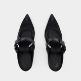Mules À Boucle Punk - Alexander Mcqueen - Cuir - Noir