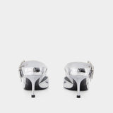 Mules À Boucle Punk - Alexander Mcqueen - Cuir - Argenté