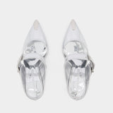 Mules À Boucle Punk - Alexander Mcqueen - Cuir - Argenté