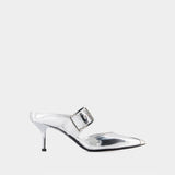 Mules À Boucle Punk - Alexander Mcqueen - Cuir - Argenté
