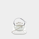 Sac Mini Jewelled Hobo - Alexander McQueen - Argenté
